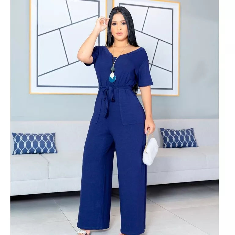 Macacao Saruel Com Manga Curta Com Cintinho Longo Max Feminino Bolsos Viscolycra Soltinho Evangelico Roupas Femininas 38 ao 46