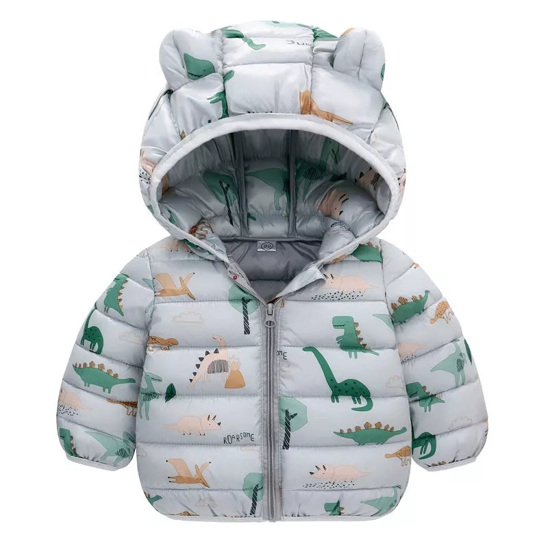 Casaco De Inverno Infantil Grosso De Algodão Estampado