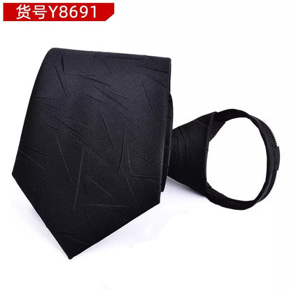 8CM Men's Zipper Tie Gravata Administrative Business Dress Groom Wedding Tie Gravatas Vestido de noite Festa Reunião Tie