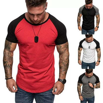 camiseta masculina raglan manga curta