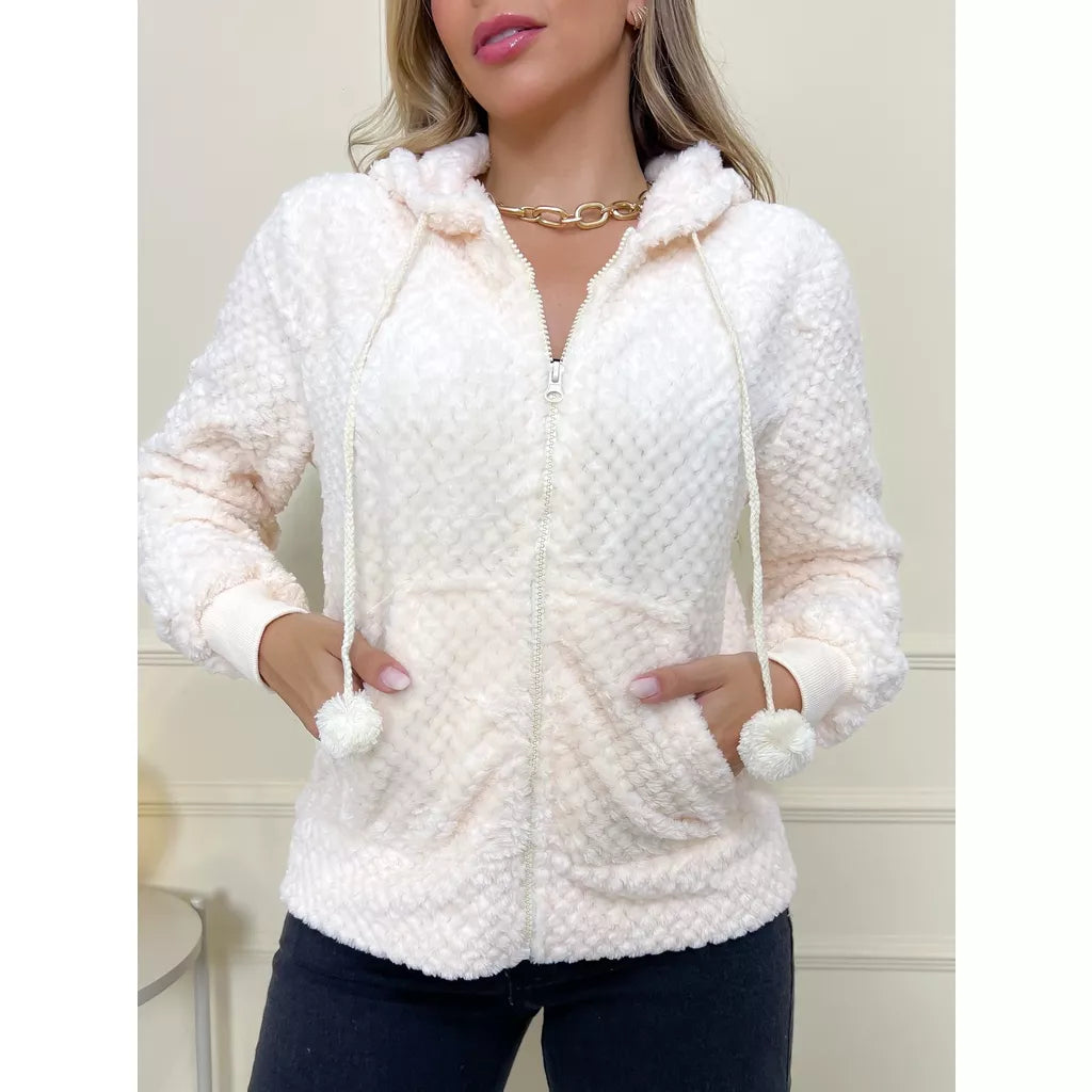 Blusa Frio Casaco Moletom Pelinho Inverno Feminino 3RD SD146