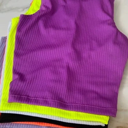 Cropped  Regata Feminina Malha Canelada Verão 2023