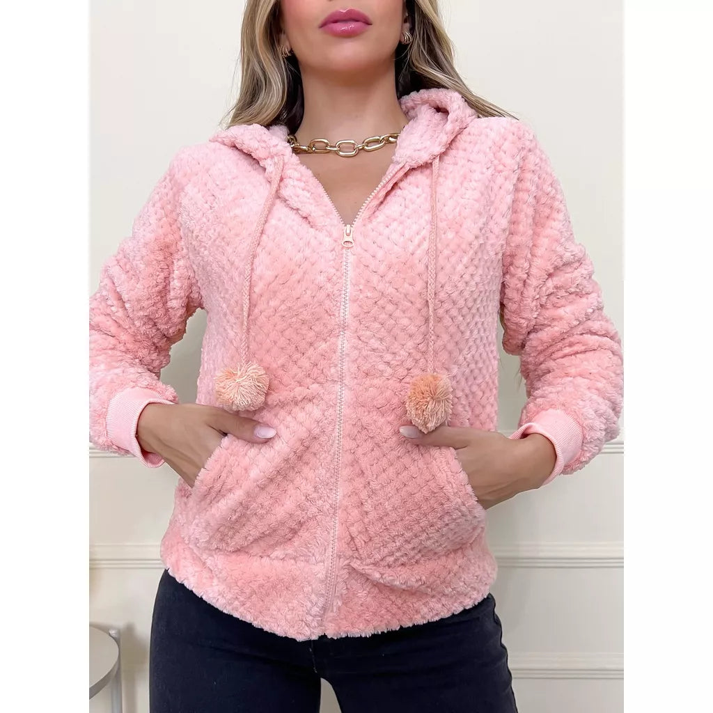 Blusa Frio Casaco Moletom Pelinho Inverno Feminino 3RD SD146