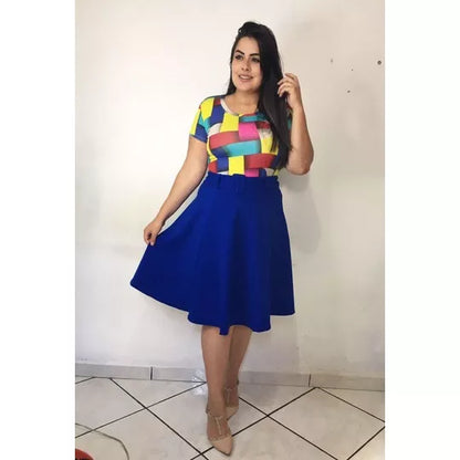 Saia Midi Godê Com Cinto