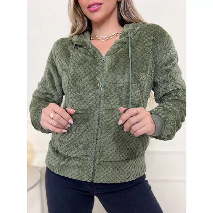 Blusa Frio Casaco Moletom Pelinho Inverno Feminino 3RD SD146
