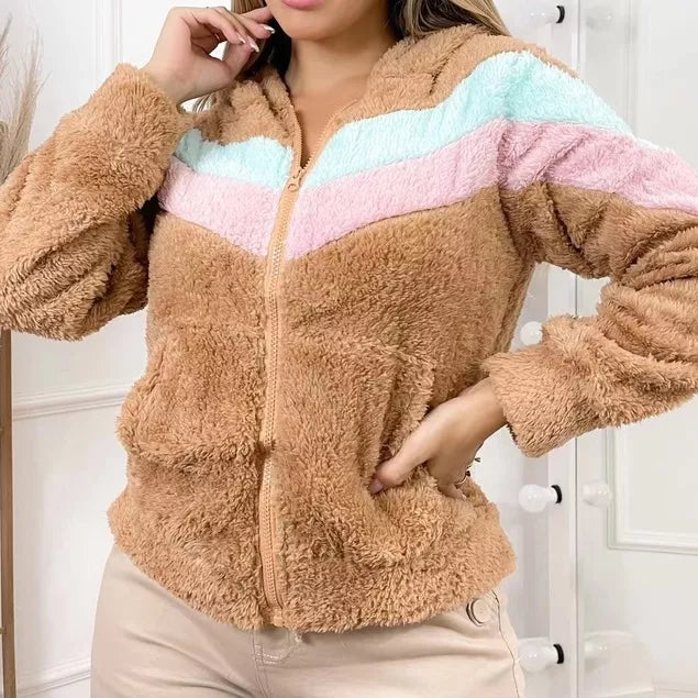 Casaco Moletom de Pelinho Blusa Frio Feminino   3RD SD7091