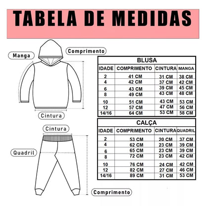 Conjunto Moletom Flanelado Infantil Menino Masculino 2 ao 14 Modelo 2023