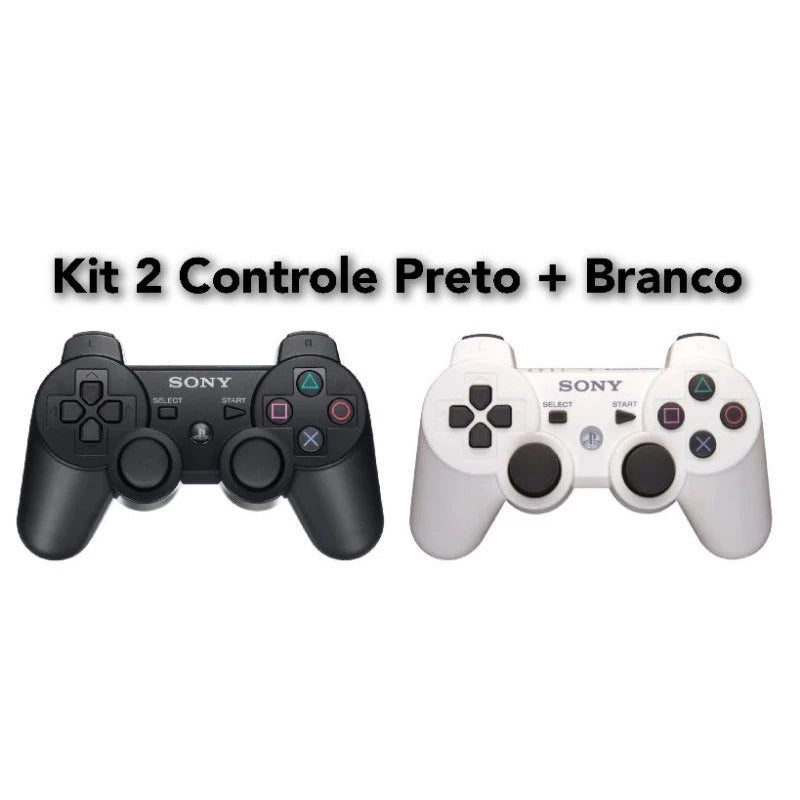 kit 2 Controle Manete Joystick Dualshock 3 Ps3 Playstation Sony
