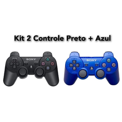kit 2 Controle Manete Joystick Dualshock 3 Ps3 Playstation Sony