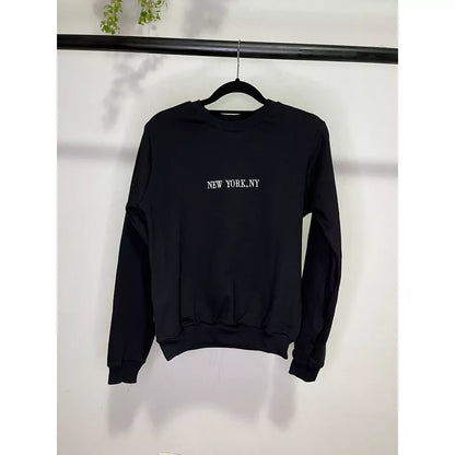 Blusa Moletom Feminino Casaco Flanelado Blusa de Frio Algodão Liso Bordado