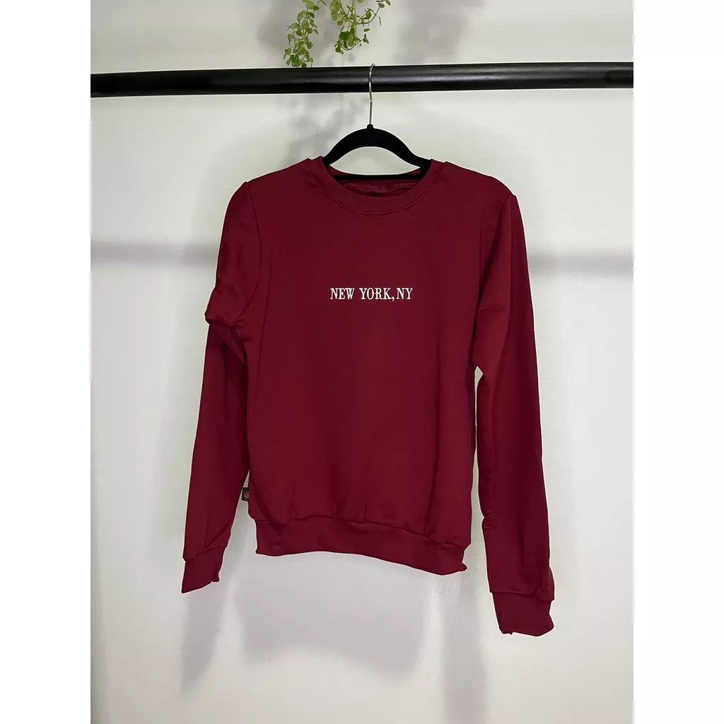 Blusa Moletom Feminino Casaco Flanelado Blusa de Frio Algodão Liso Bordado