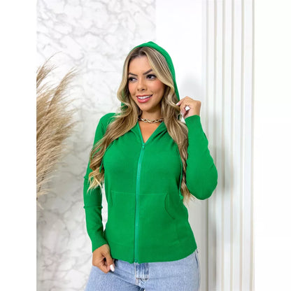 Blusa Feminina Modal Casaco Moletom Zíper Capuz Inverno 3RD SD200