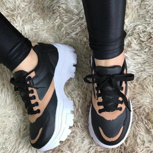 Tenis Plataforma Feminino Chumky Collor Snerkers Blogueira Confortavel