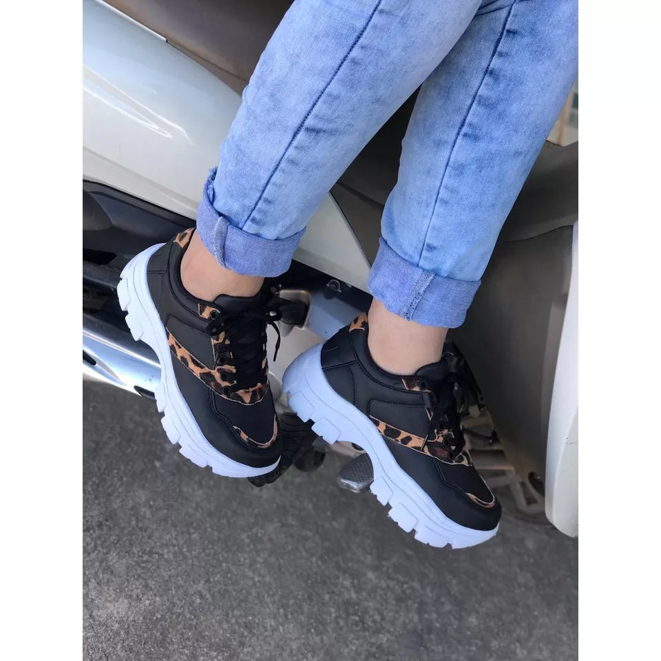Tenis Plataforma Feminino Chumky Collor Snerkers Blogueira Confortavel