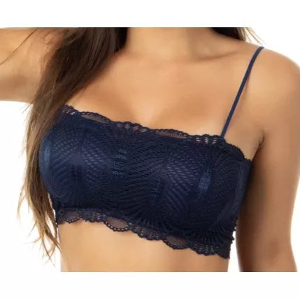 Cropped Faixa Renda Alça Fina Sem Bojo Top Faixa
