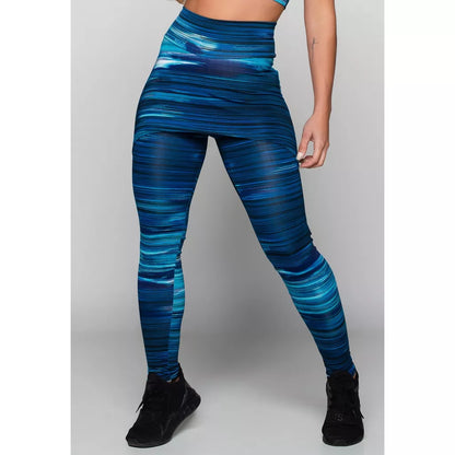 Calça Legging Suplex Saia Tapa Bumbum Estampada Cintura Alta Fitness
