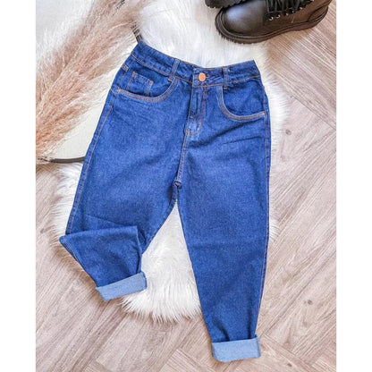 Calça mom jeans estilosa 100% algodão
