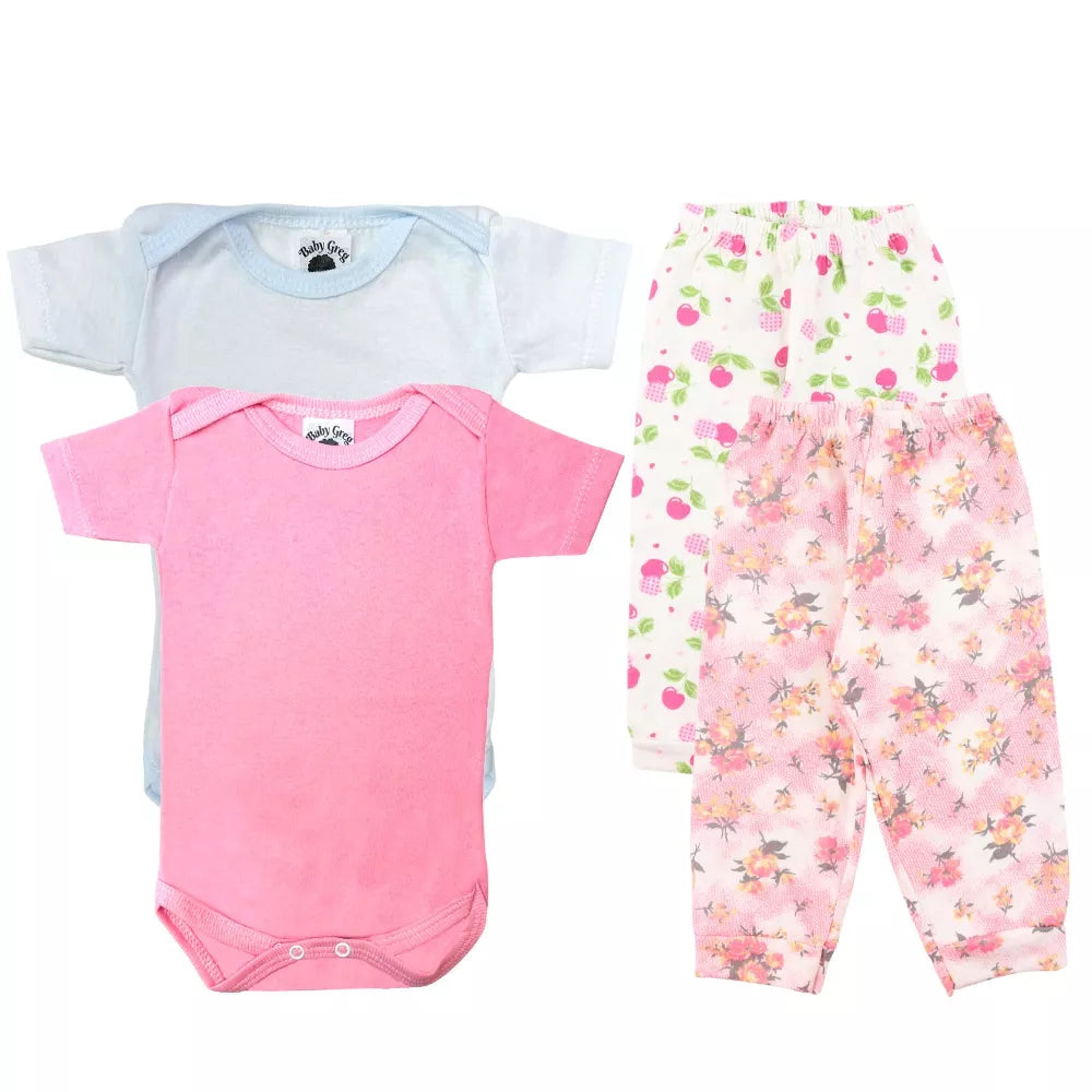 kit 4 peças - Mijão Calça e Body Malha P/M/G  - ( Liso e Estampado)