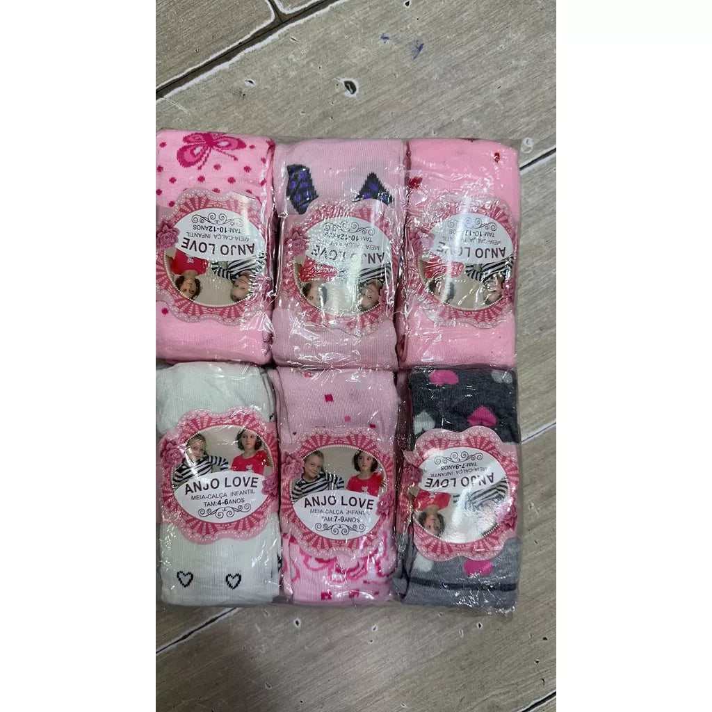 Meia Calça Infantil Cores Preto e Branco e colorido 1-12 ano
