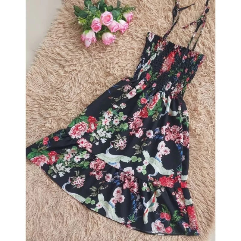 Vestido lastex ciganinha c/alça babado rodadinho, moda blogueirinha