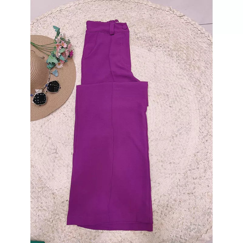 Calça Pantalona tecido De Duna maravilhosa ela estica com cintura