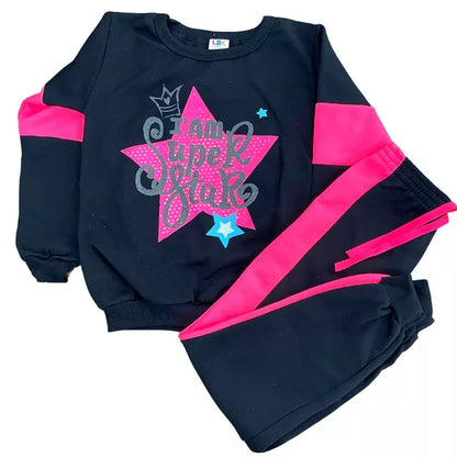 Kit Sortido 6 Peças de Roupas Feminino Infantil Inverno – 3 blusas casacos + 3 calças de 1 ao 10 – Kit 3 Conjuntos Moletom Infantil Menina Inverno com Calça e Casaco