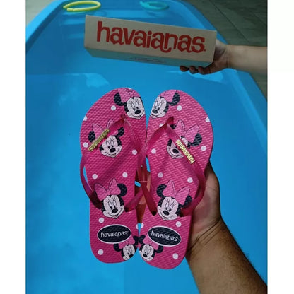 Chinelo Feminino Slim Stitch Borboleta Minnie Girassol Transfer Digital