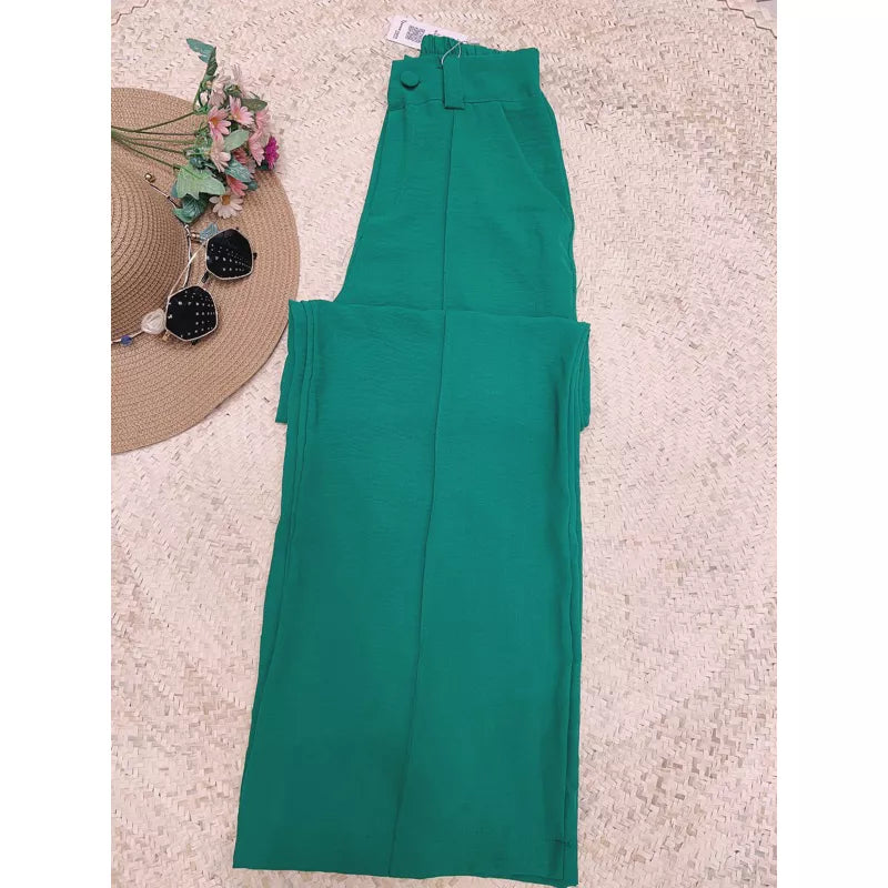 Calça Pantalona tecido De Duna maravilhosa ela estica com cintura