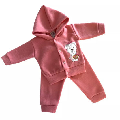 CONJUNTO SOFT CAPUZ BORDADO para Bebês! Várias cores!