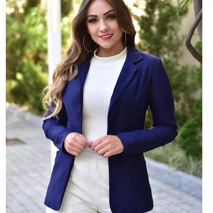 Blazer Terninho Modelo Alfaiataria Em Bengaline Moda Evangelica