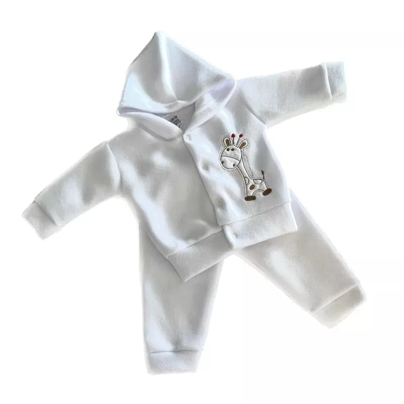 CONJUNTO SOFT CAPUZ BORDADO para Bebês! Várias cores!