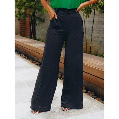 Calça Pantalona tecido De Duna maravilhosa ela estica com cintura