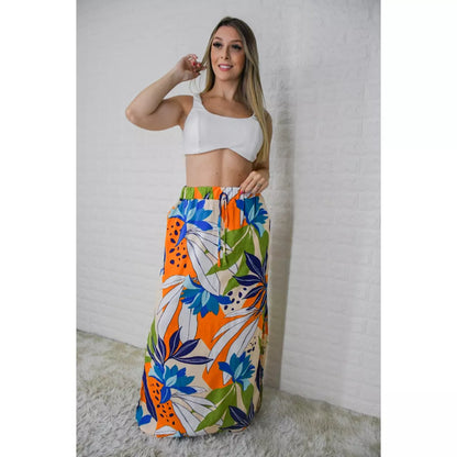 Saia Longa Fenda Lateral (c/ Bolso) - Feminina, Moda Evangélica, Verão