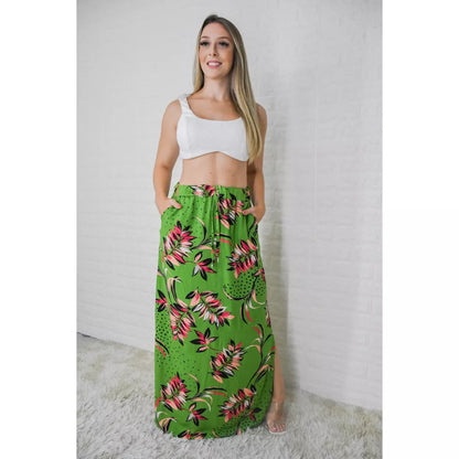 Saia Longa Fenda Lateral (c/ Bolso) - Feminina, Moda Evangélica, Verão