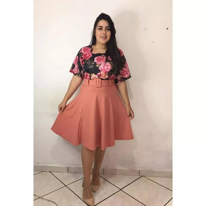 Saia Midi Godê Com Cinto