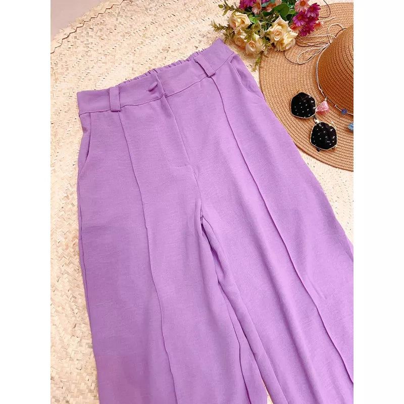 Calça Pantalona tecido De Duna maravilhosa ela estica com cintura