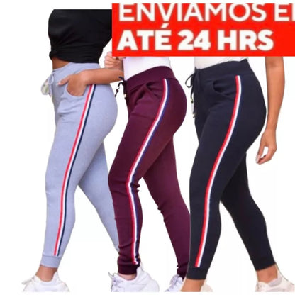 calça feminina  ribana com bolso moletin jogger skiny do P ao GG
