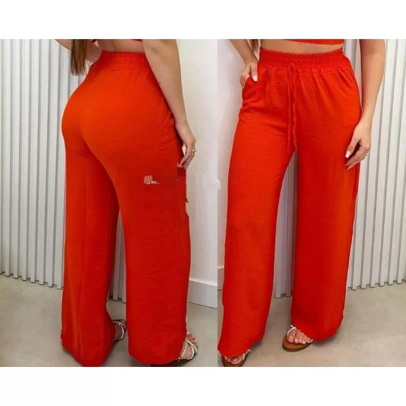 Calça Pantalona Elástico Modinha