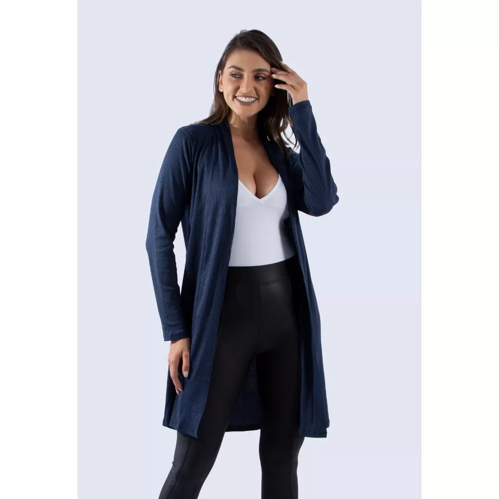 Cardigan Kimono Feminino Canelado