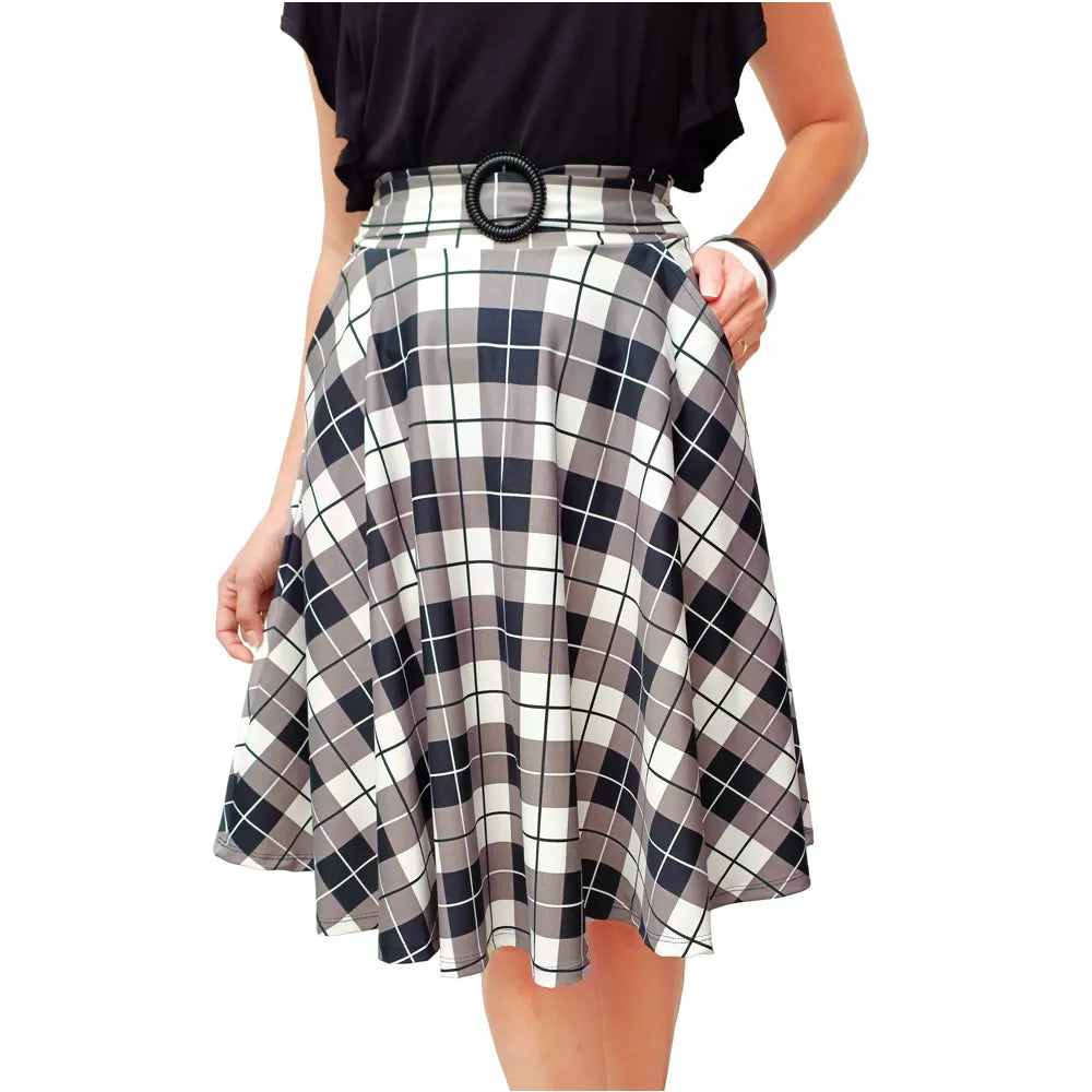 Saia Godê Midi Moda Evangélica Com Bolso e Fivela