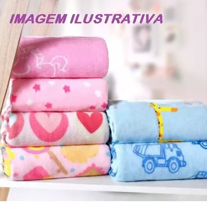 Manta de bebê Cobertor do Bebe Mantinha Microfibra estampada para Kit maternidade do Recém Nascido Manta de microfibra quentinha