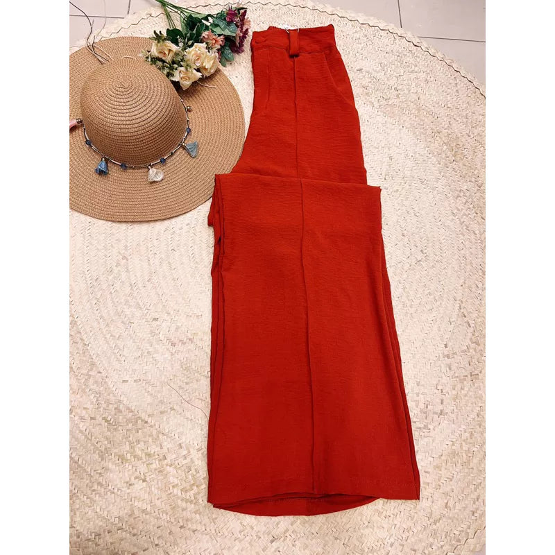 Calça Pantalona tecido De Duna maravilhosa ela estica com cintura