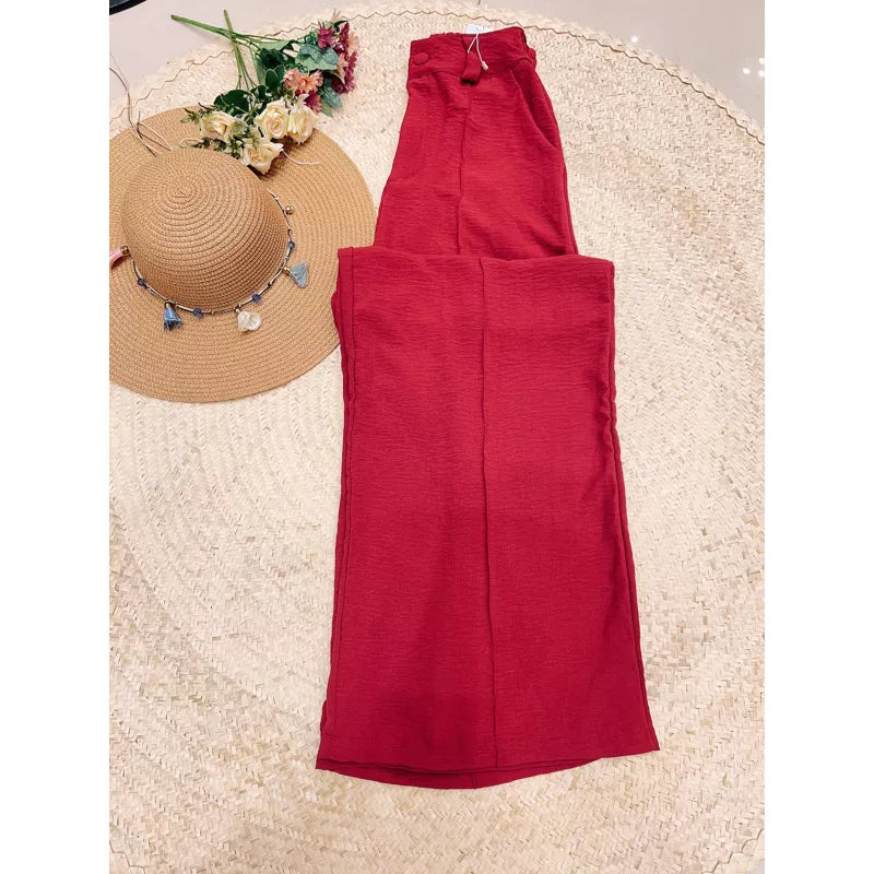 Calça Pantalona tecido De Duna maravilhosa ela estica com cintura