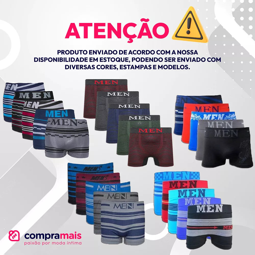 Kit 10 Cueca Box Boxer Adulto Microfibra Premium