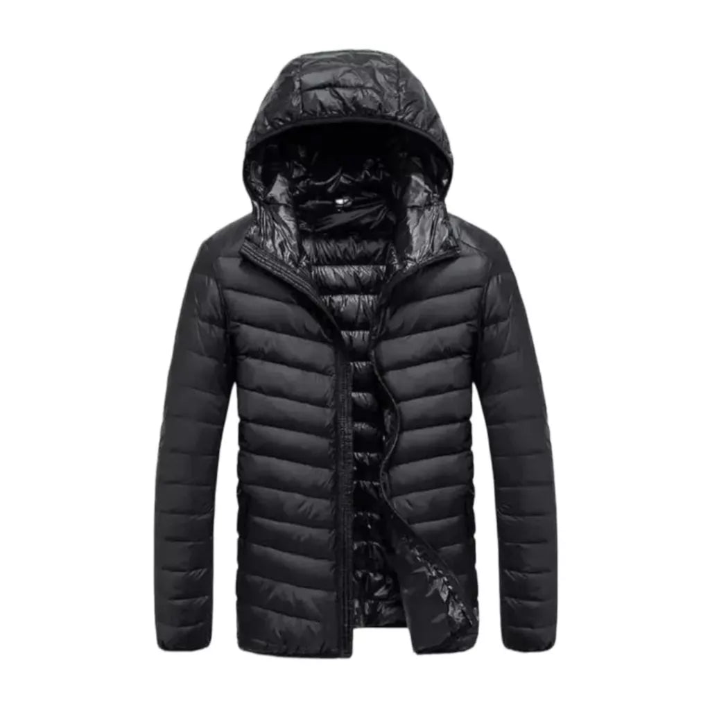 jaqueta Puffer Matelassê Masculina Capuz Removivel
