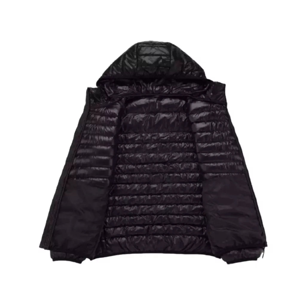 jaqueta Puffer Matelassê Masculina Capuz Removivel