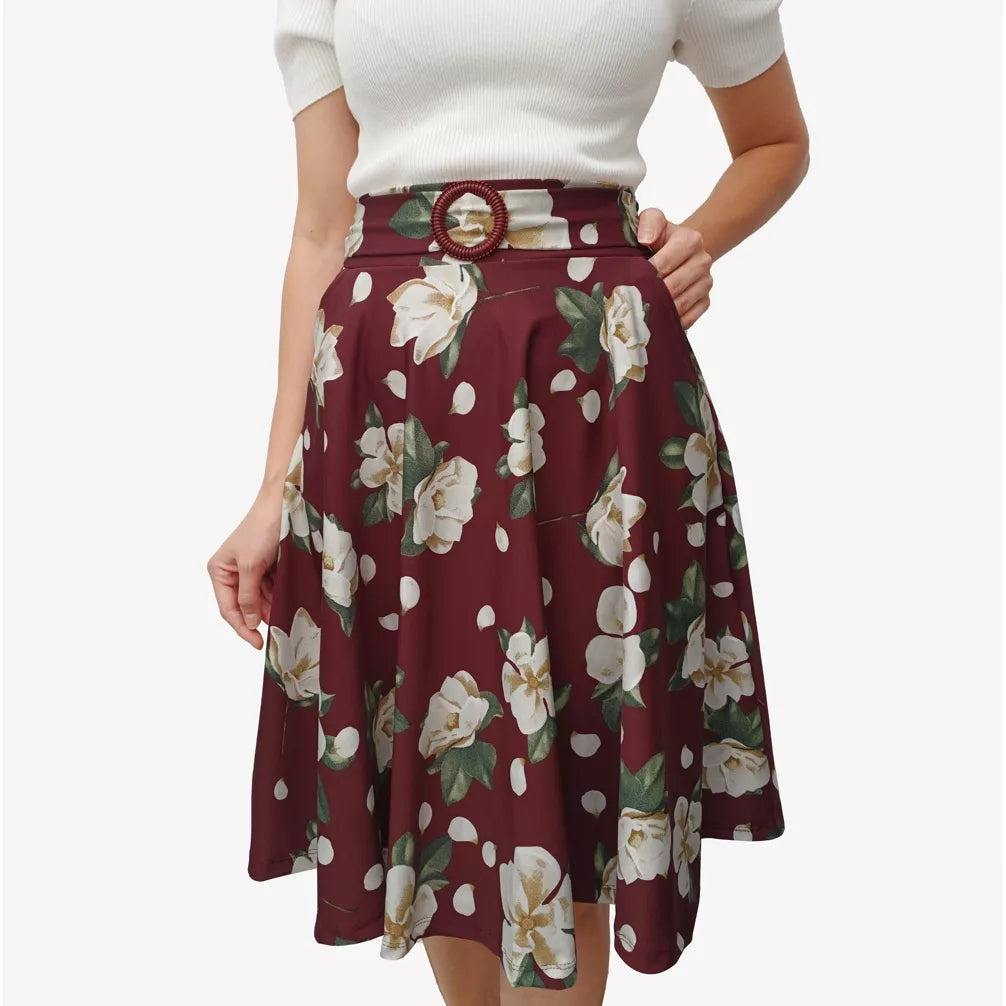 Saia Godê Midi Moda Evangélica Com Bolso e Fivela
