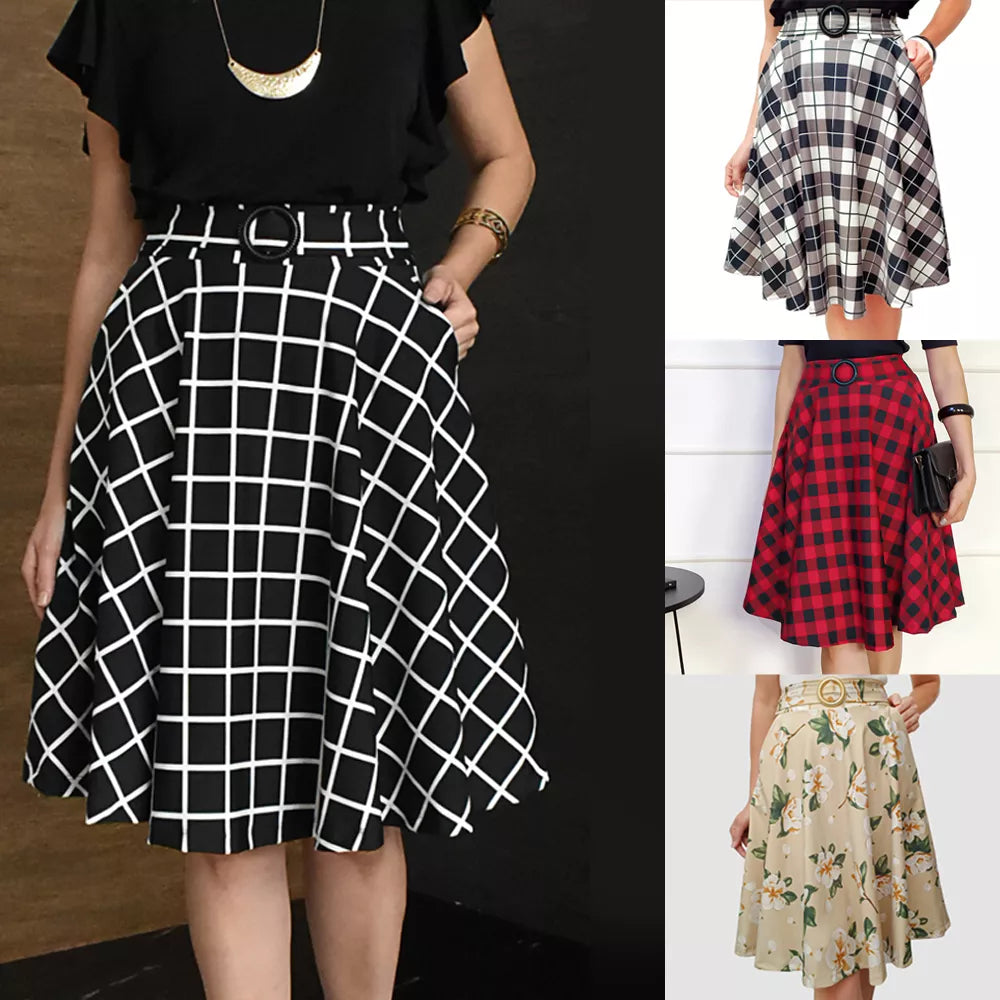 Saia Godê Midi Moda Evangélica Com Bolso e Fivela