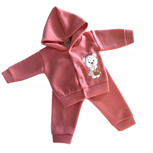 CONJUNTO SOFT CAPUZ BORDADO para Bebês! Várias cores!