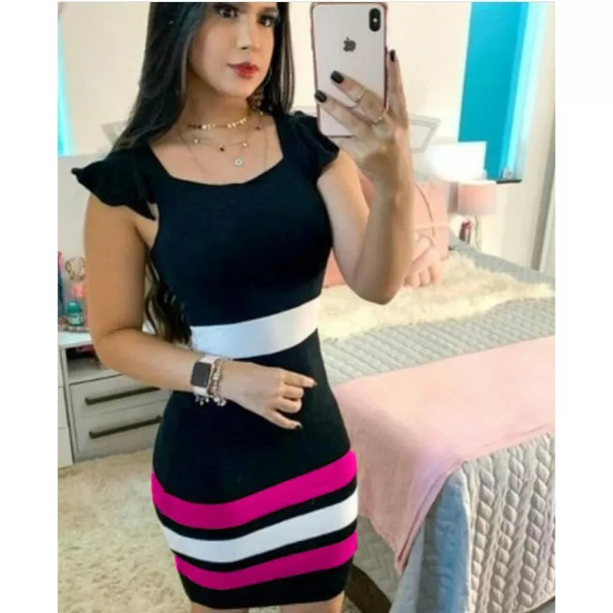 Vestido Tubinho Coladinho Estilo Blogueira Moda Gringa Vários Modelos